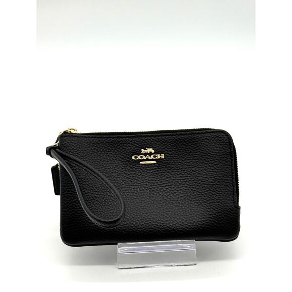 Coach Handbags - RETAIL $138 Coach Double Corner Zip Leather Wristlet Wallet*LIKE NEW CONDITION